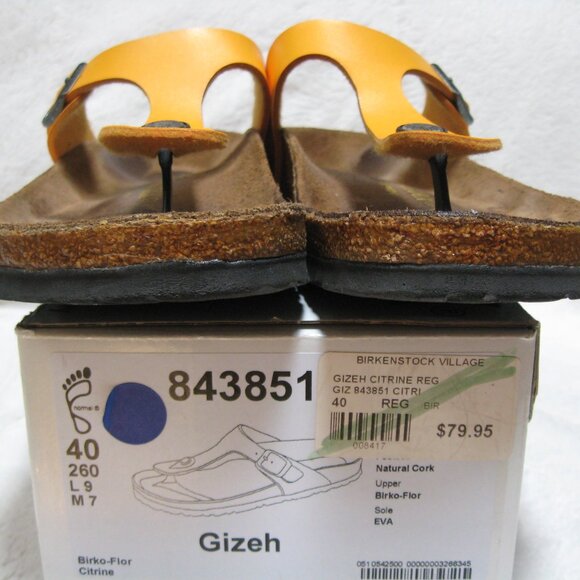 Birkenstock GIZEH Birko Flor Citrine Orange 40 R US W 9 M 7 - Picture 10 of 12